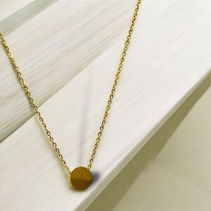 Minimalist 18K Gold-Plated Round‎ Pendant Necklace